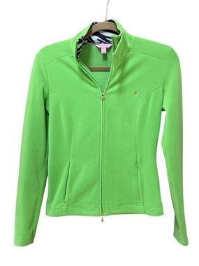 Lilly Pulitzer Women’s Lime Green Fleece Zip-Up Jacket Size XS